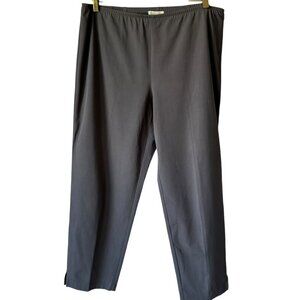 Eileen Fisher Size Lg Gray Green Pant Side Zip Relaxed Comfort Stretch Ankle